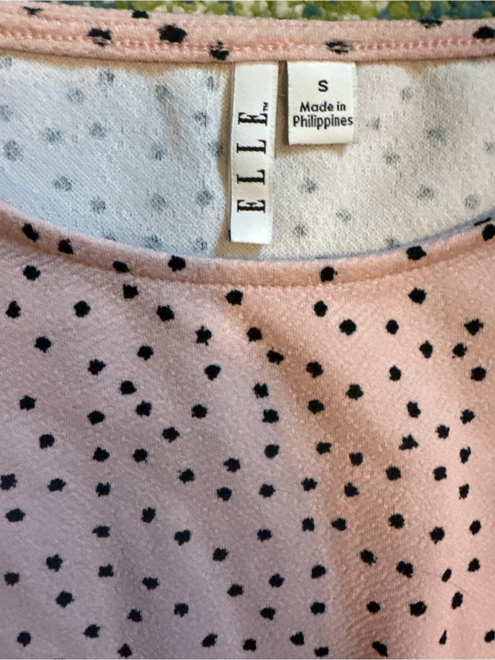 Elle Pink Top with Black Polka Dots